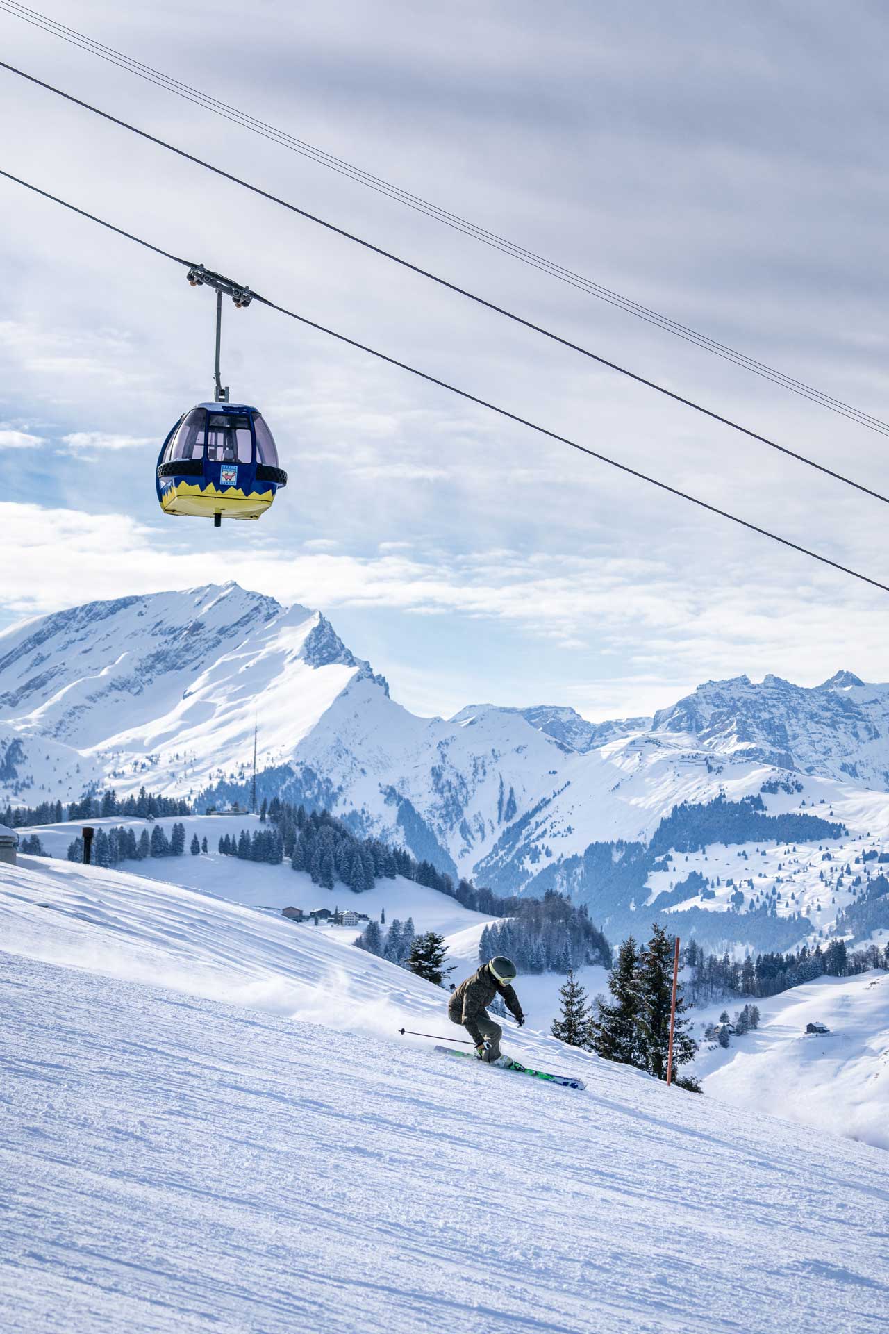Skifahren im Skigebiet Grüsch-Danusa in Graubünden
