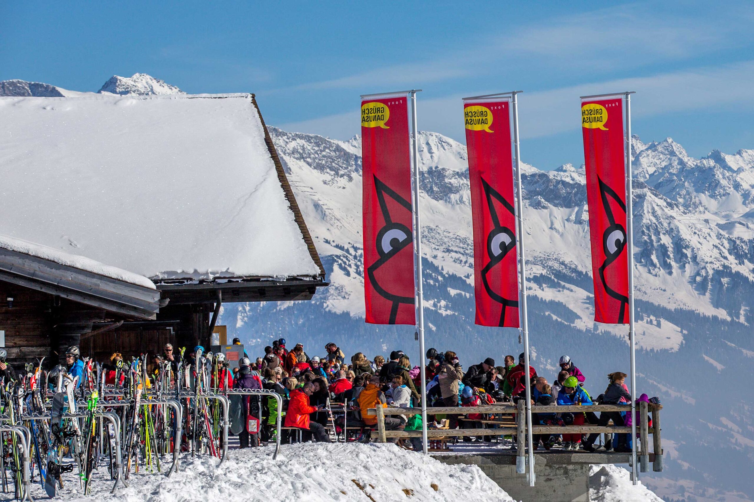 Berghütte im Skigebiet Grüsch-Danusa in Graubünden