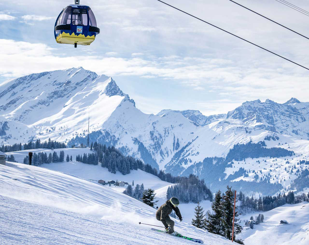 Skifahren im Skigebiet Grüsch-Danusa in Graubünden
